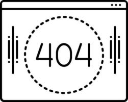 Line icon for 404 vector