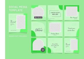 Template Puzzle Post Fashion Women Social Media Vector