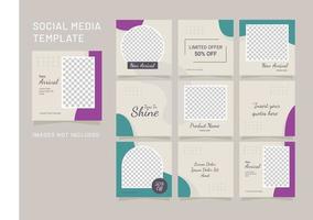 Social Media Template Fashion Women Feed Puzzle vector