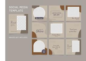 Template Fashion Women Puzzle Post Social Media vector