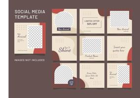 Template Social Media Feed Fashion Women Puzzle vector