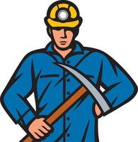 coal miner with pick ax vector
