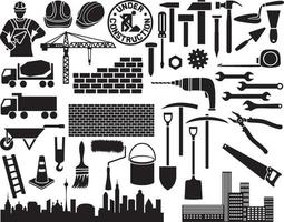 construction icon set vector