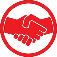 handshake red symbol vector