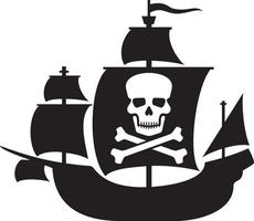 pirate ship with skull vector