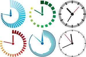 clock icons set vector