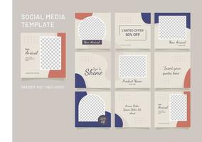Social Media Fashion Women Feed Puzzle Template vector