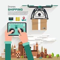 illustrations vector drones shipping