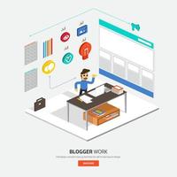 blogger working illustrations vector