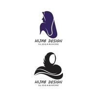 Muslimah hijab logo plantilla vector ilustración diseño conjunto