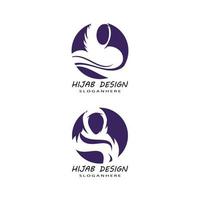 Muslimah hijab Logo template vector illustration design set