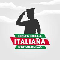 cartel del día de la república de italia vector