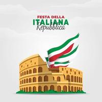 Italian Republic Day poster vector