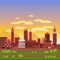 ilustraciones de paisajes de la ciudad vector