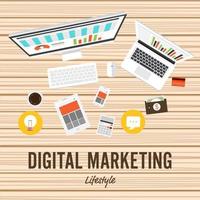 Digital marketing lifestyle vector