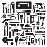 conjunto de iconos herramientas hardware