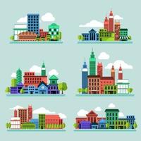 icon set city element vector