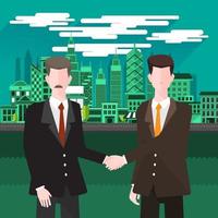 businessman deal in city vector