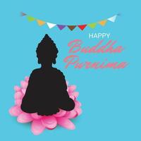 illustration of a background for Happy Buddha Purnima. vector