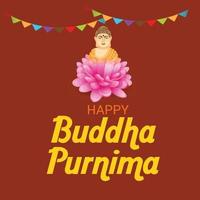 illustration of a background for Happy Buddha Purnima. vector