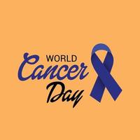 banner de concientización sobre el día mundial del cáncer con cinta vector