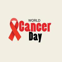 banner de concientización sobre el día mundial del cáncer con cinta vector