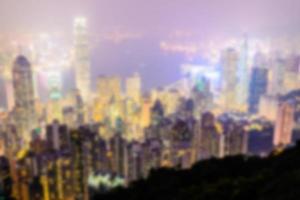 Abstract defocused Hong Kong skyline photo