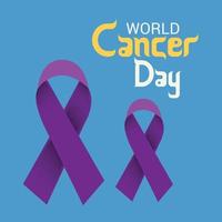 World Cancer Day Awareness banner with Ribbons vector