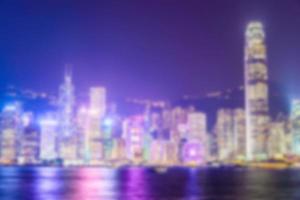 Abstract defocused Hong Kong skyline photo