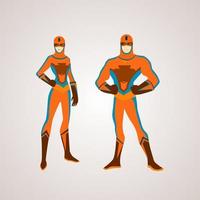 Hero man and woman illustrations vector