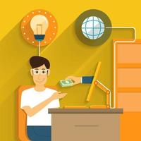 man working online business vector