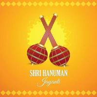 Happy shri hanuman jayanti celebration greeting card vector