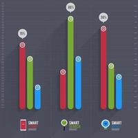 comparación de gráficos infográficos vector