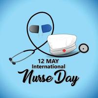 International nurse day vector illustration with medical equipment