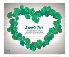 Banner leaf heart decoration vector