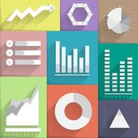 set icon data report graph chart vector