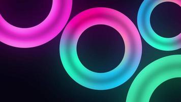 Endless Loop of Pink Green Blue Neon Light Circles video