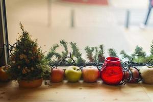 Christmas decorations on the table