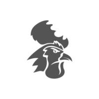 Chicken Rooster Head Mascot Animal Template Silhouette Isolated vector