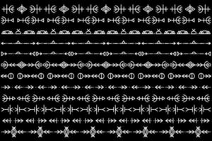 Set of Vector Pattern Brushes. Ethnic pattern. create borders, frames, dividers. Hand drawn template design elements. Vector illustration.