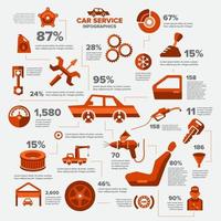 icono de servicio de coches de infografía vector