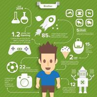 Boy infographic illustrations vector