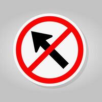 Prohibit Go To The Left By The Arrow Traffic Road Sign Isolate On White Background,Vector Illustration vector