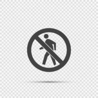 No Pedestrian Traffic Sign on transparent background vector