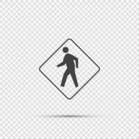 Pedestrian Crossing Sign on transparent background vector