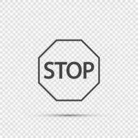 iconos de señal de stop sobre fondo transparente vector