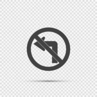 Do not turn left traffic sign on transparent background vector