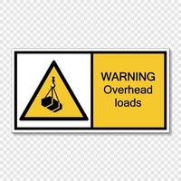 symbol warning overhead loads Sign on transparent background vector