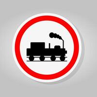 Train Railroad Traffic Road Sign Isolate On White Background,Vector Illustration vector