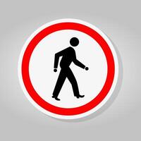 Pedestrian Crossing Road Sign Isolate On White Background,Vector Illustration vector